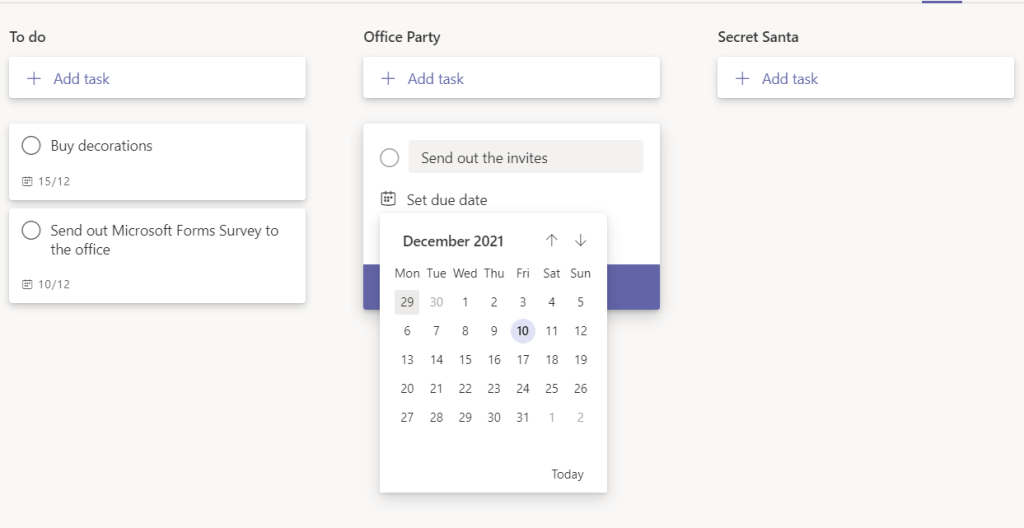 Create tasks.